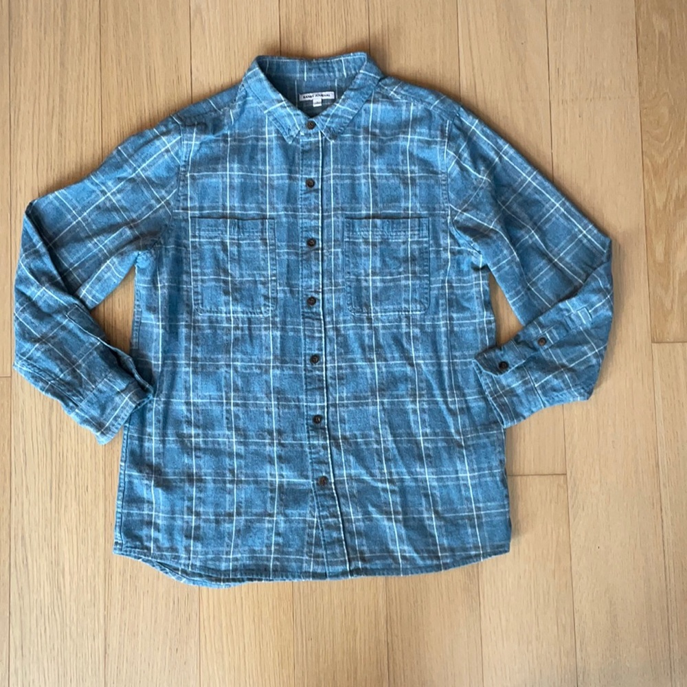 Banks Journal Insignia Blue Button Down Flannel Shirt